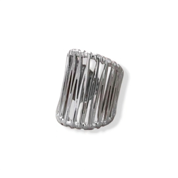 New! Woman Baroque Style Stainless Steel Rings. Silver. One Size. - Picture 1 of 3